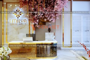 Thiếu sao được quầy lễ tân thật bắt mắt trong các thiết kế spa